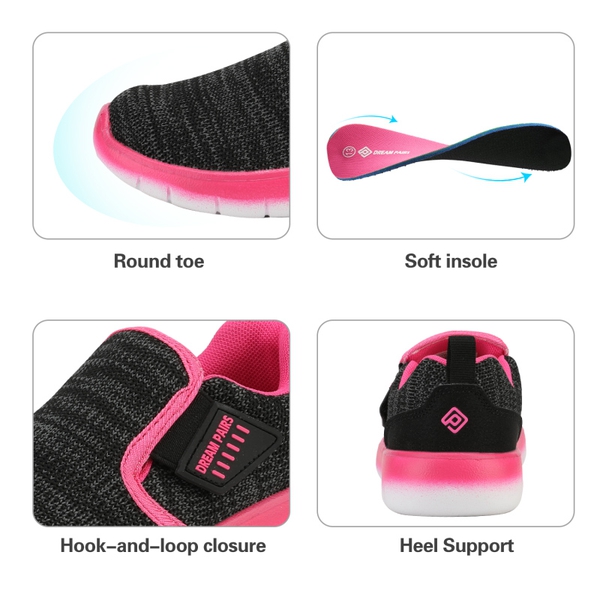 [EZ-Ons MightyMovers] Comfortable Kids Running Shoes - BLACK FUCHSIA - 3